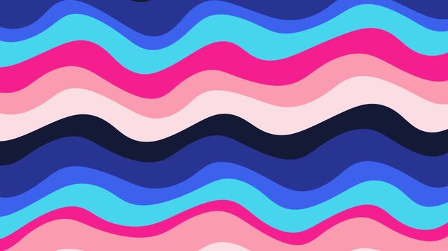 Wavy colorful abstract pattern background. 2d animation