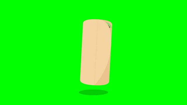 Burrito icon illustrating wrapped meal process for Mexican food and casual dining