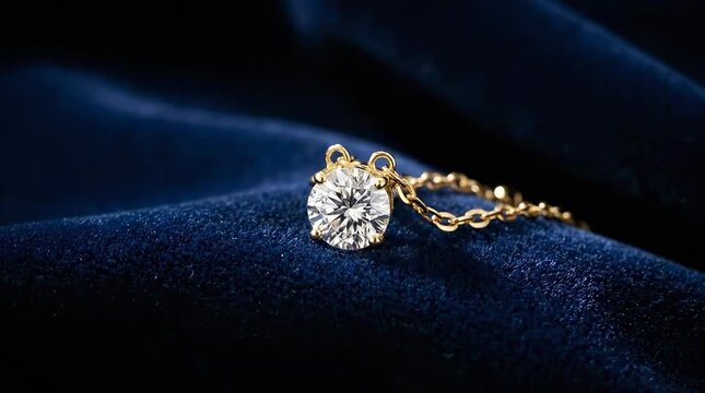Sparkling diamond ring on blue velvet