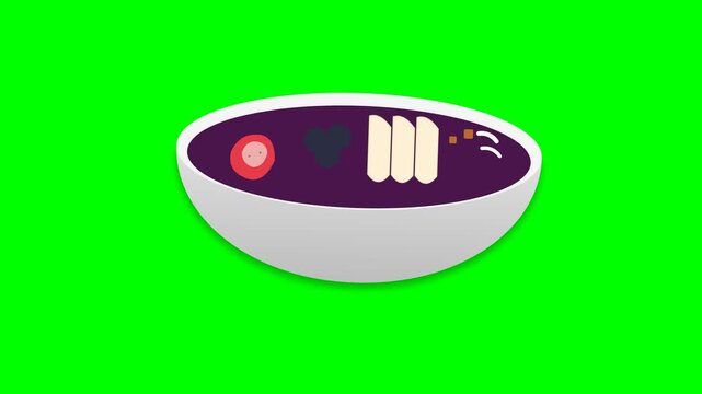Acai bowl icon illustrating superfood bowl process for healthy breakfast and fresh meal