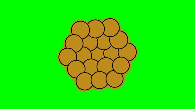 Bubble waffle icon illustrating egg waffle process for sweet dessert and trendy snack