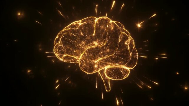 火花が飛び散る粒子状の脳