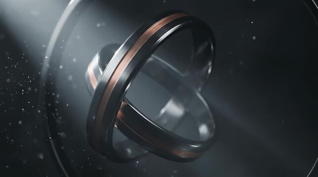 Two rings rotating in dark atmosphere