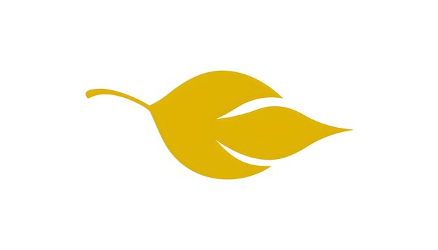 Gold Yellow Leaf Autumn Fall Nature Icon Vector Illustration