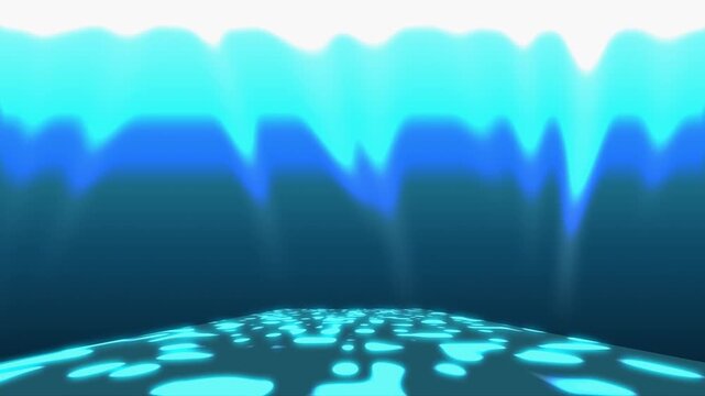 Abstract blue waveforms on dark background. 3d rendering