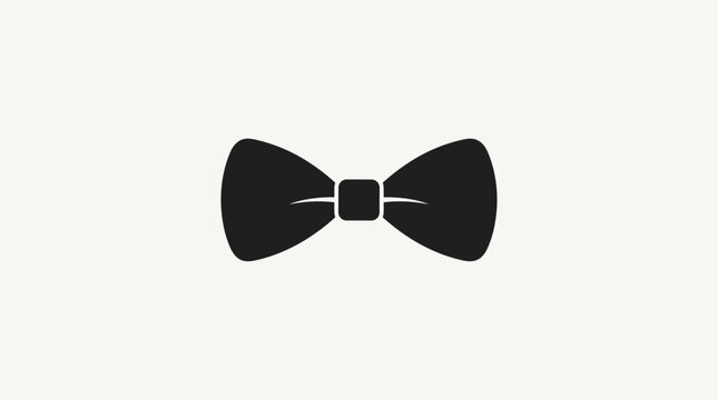 Classic black bowtie vector icon isolated on light background for formal event style needs