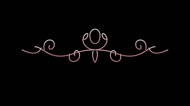 Elegant regal floral rose gold wedding ornamental style ornate border motion broadcast video overlay on black background