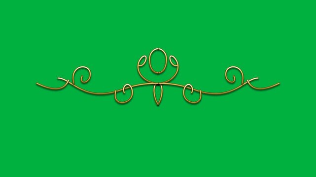 Elegant regal floral gold wedding ornamental style ornate border motion broadcast video overlay on chroma green