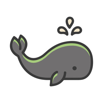 Cartoon whale spouting water