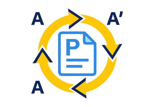 Document processing cycle showing transition from A to A prime