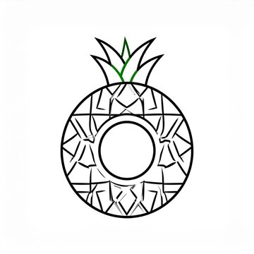 Minimalist Pineapple Line Art Illustration Design.