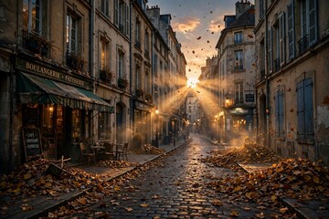 Fototapeta premium Paris Autumn Sunset