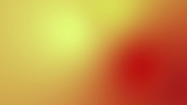 Seamless looping motion graphic of a smooth gradient slowly shifting between yellow, orange and red, creating a warm sunlit out of focus abstract backdrop.