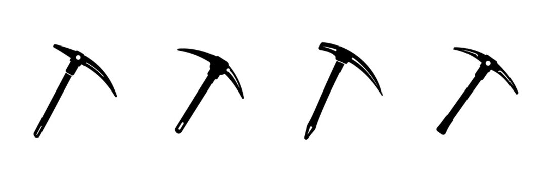 Axe Picks for Mountaineering and Climbing Activities Displayed in Sequence