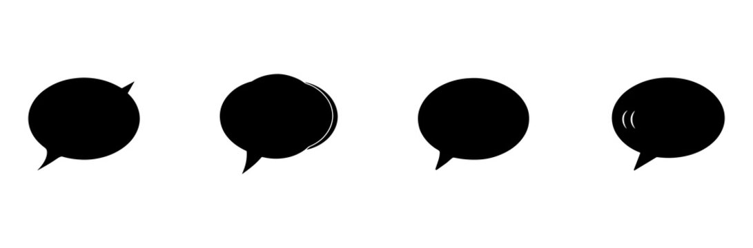 speech bubble icons with different expressions isolated on transparent background ready for use in presentations or graphic design