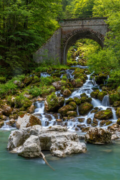 M&uuml;ndung des Hartelsgraben in die Enns, Nationalpark Ges&auml;use, Steiermark