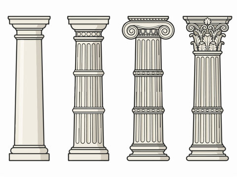antique column isolated on white