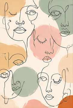 Line Art Face Pattern Photos