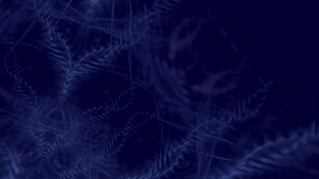 dark abstract background with intricate fiber patterns, textured fabric design, dark blue tones, organic shapes, complex weave structure, mysterious atmosphere, artistic texture, deep