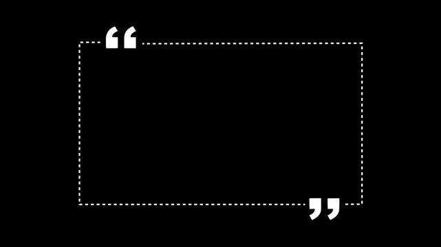 Minimalist white quote box overlay with animated quotation marks for social media