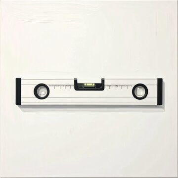 Precision spirit level tool on white background.