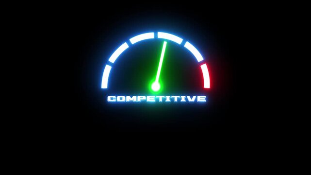 Competitive Performance Concept with High-Level Gauge Indicator, Representing Market Competition, Business Strength and Strategic Edge