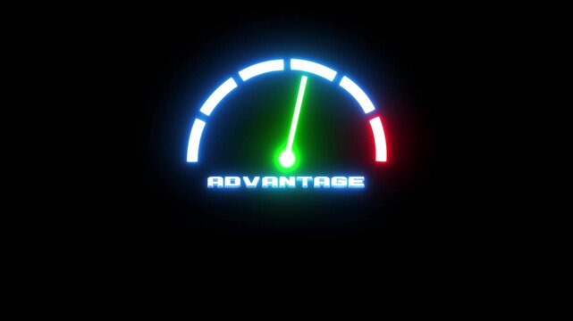 Competitive Advantage Concept with High Performance Gauge, Representing Business Strength, Market Leadership and Strategic Superiority