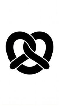 Pretzel icon vector graphic silhouette displayed on a white background.