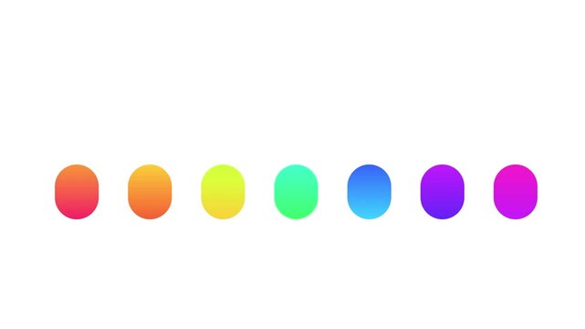 Colorful vertical ovals in rainbow gradient