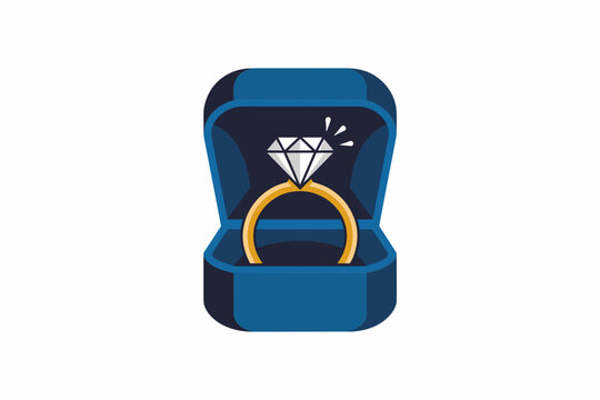 Diamond ring in a blue box