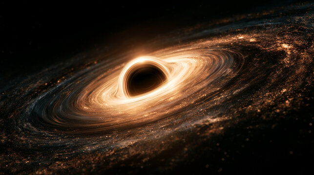 Black Hole Event Horizon in Spiral Galaxy