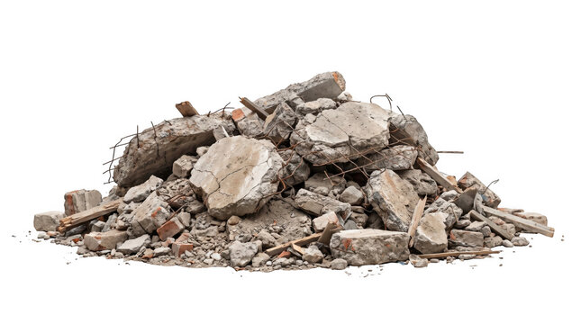 Crushed concrete rubble for construction and landscaping projects