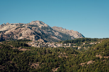 Naklejka premium The charming village of Evisa in the mountains of Corsica