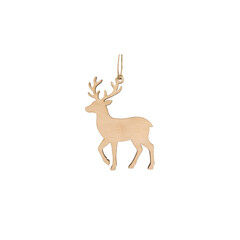 Fototapeta premium Wooden reindeer ornament hanging cutout