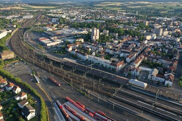 Fototapeta premium Fulda aus der Luft – Panorama der historischen Innenstadt und Umgebung