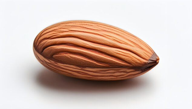 Single almond nut isolated on a simple surface illustration