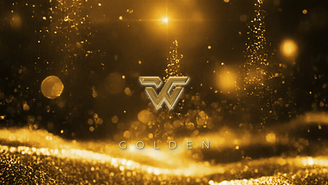 Glossy Golden Logo Reveal &ndash; Luxury Gold Particles Bokeh Shimmer Premium Brand Intro Opener