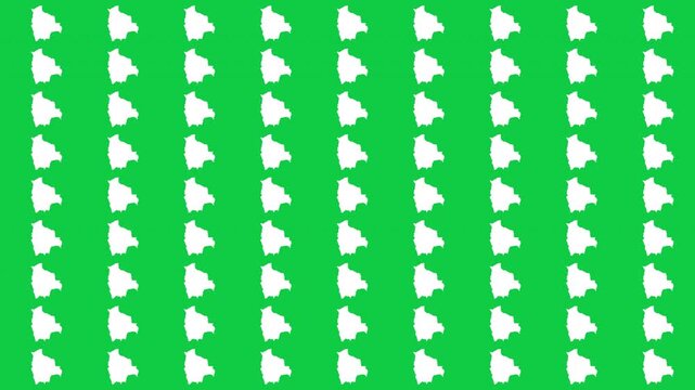 Bolivia map pattern scrolling perfect 15 second loop with green background