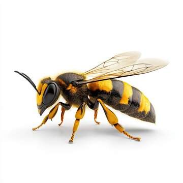 Photo of Colorful Hornet bee Isolated on white background
