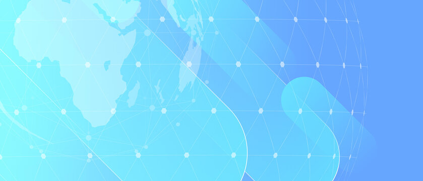 Global Digital Network Technology Background With World Map