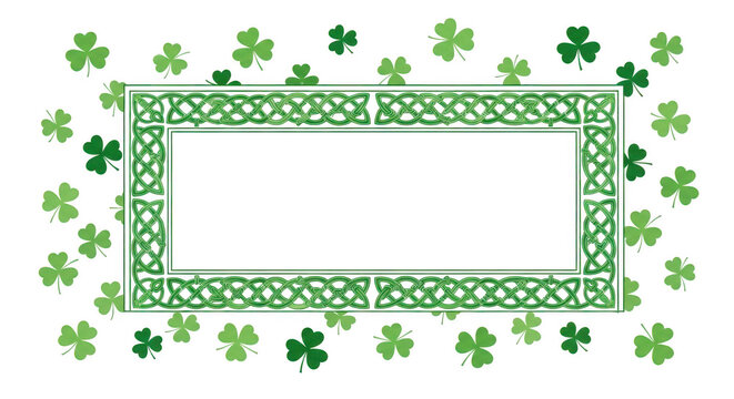 St patrick's day decorative border with shamrocks and green clover