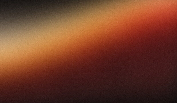 Dark Atmospheric Grainy Gradient Background Featuring Diagonal Light Streak in Terracotta Orange, Warm Amber, Sand Gold, and Pitch Black Palette with Heavy Noise Texture