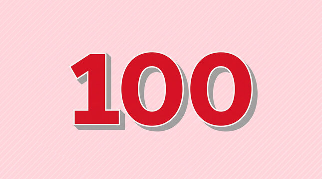 Red bold number one hundred design