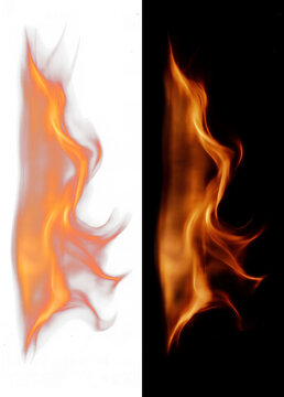 Abstract light flame overlay, glowing fire lens flare effect for digital photography. Soft orange motion blur light trail, realistic energy glow for compositing, banner and graphic design projects