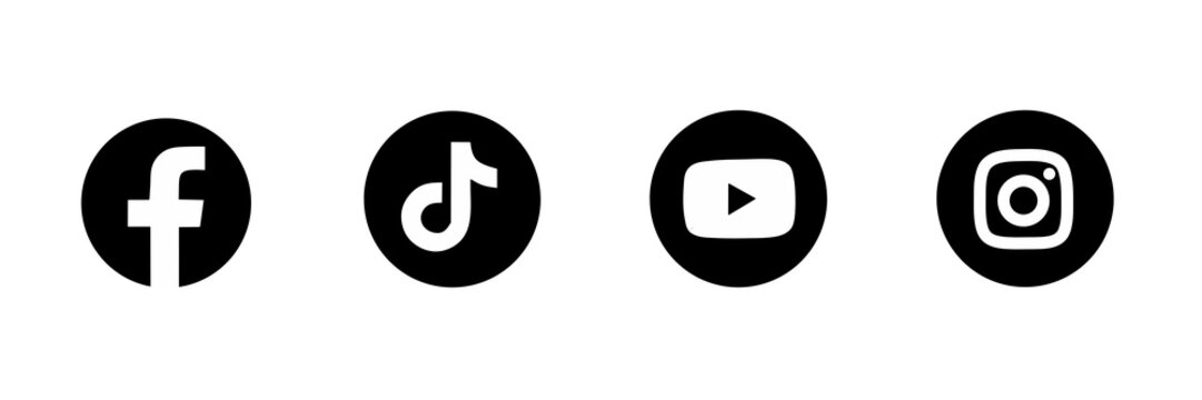 Social media icons logo set.