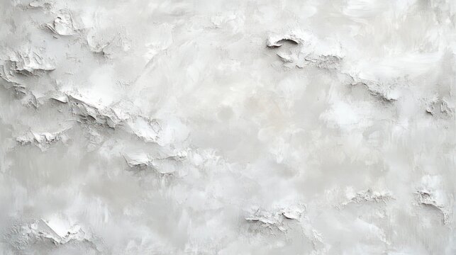 soft white plaster wall with raised textured patches, peeling edges and subtle gray shadows conveying a calm minimalist weathered feel