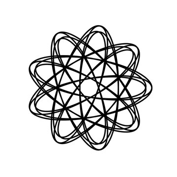 Abstract Atom Orbital Science Geometric Line Icon