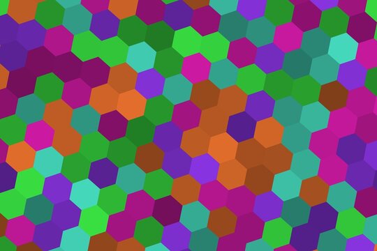 Colorful hexagon pattern with vibrant shades and abstract design