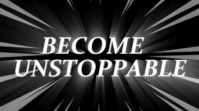 Become unstoppable motivational text animation with radiant light streaks and dynamic motion graphics effects