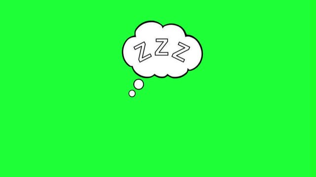 Cartoon thought bubble with z sleep symbol on rest